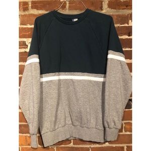 H&M divided striped crewneck sweatshirt